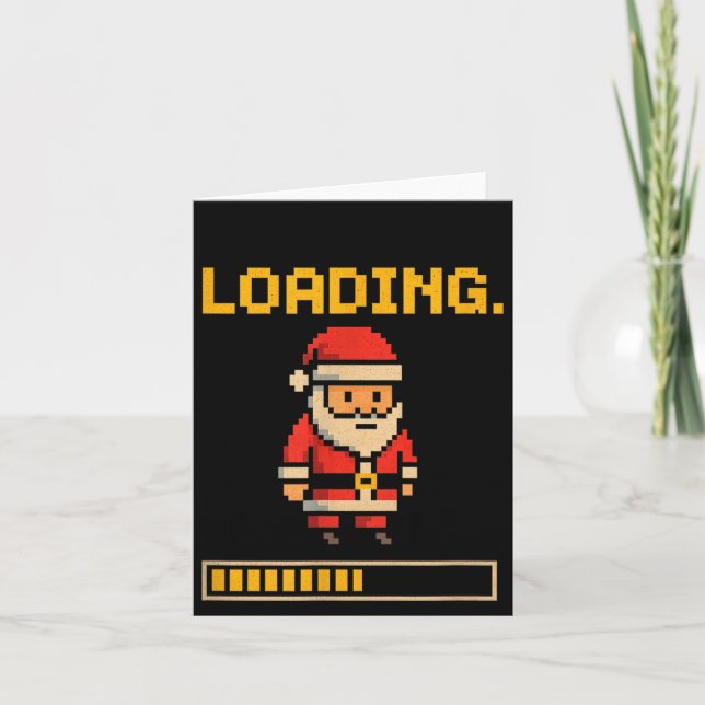 Tarjeta Xel Santa Loading Retro Christmas Gamer Shirt  (Anverso)