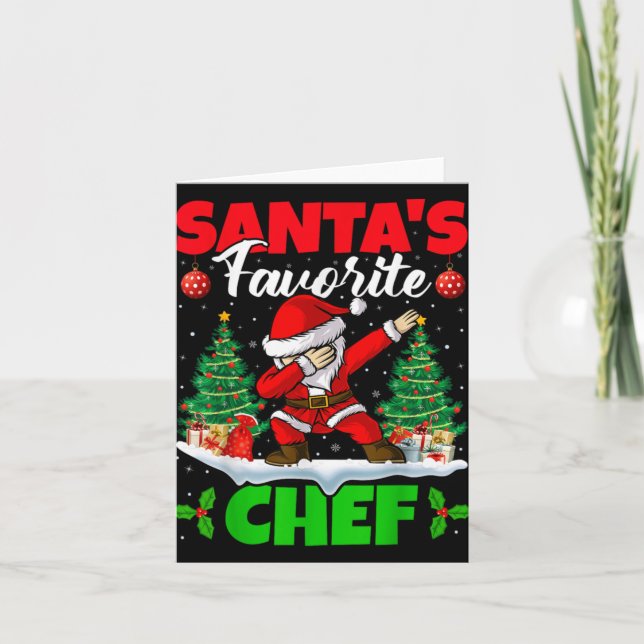 Tarjeta Xmas Dabbing Santas Favorite Chef Christmas T Shir (Anverso)