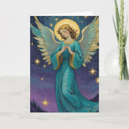 Tarjeta Xmas de Angel Vintage Personalizado