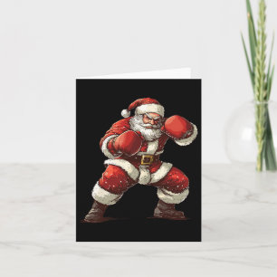 Tarjeta Xmas de boxeo de Santa Boxeo Mma Muay Cristo