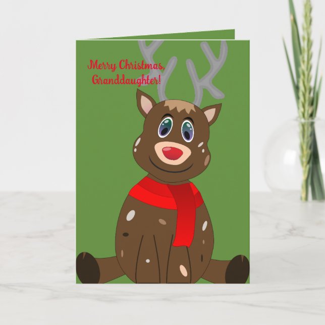 TARJETA XMAS DE GRANDDAUGHTER REINDEER FLOPPED (Anverso)