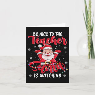 Tarjeta Xmas De Maestra Estar Bien Con El Profesor Santa i