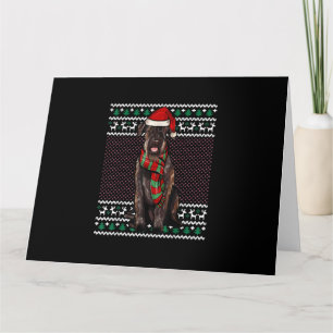 Tarjeta Xmas Giant Schnauzer Perro Gorro de Santa Navidad