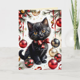 Tarjeta Xmas Kitty & Baubles No. 1