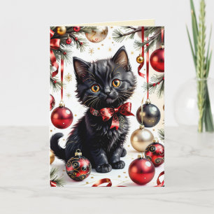 Tarjeta Xmas Kitty & Baubles No. 1