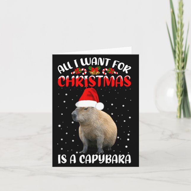 Tarjeta Xmas Lighting Santa All I Want For Christmas Is A  (Anverso)