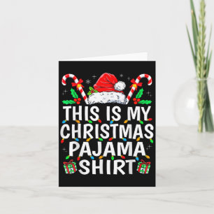 Tarjeta Xmas Lights Pjs Hombres Familia Esto Es Mi Cristo