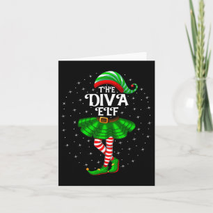 Tarjeta Xmas Matching Familia Mujeres Chicas Mamá La Diva 