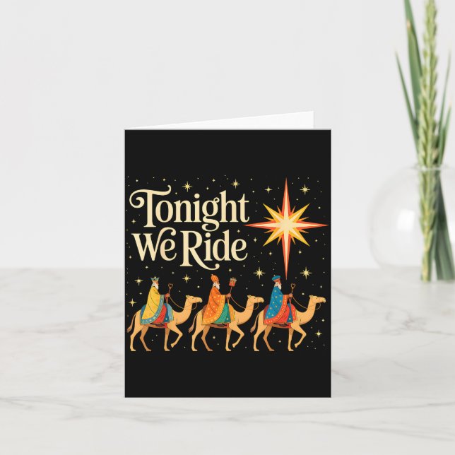Tarjeta Xmas Men Women Nativity Three Wise Men Tonight We  (Anverso)