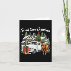 Tarjeta Xmas Pequeños Navidades de pueblo arrancan vaca en