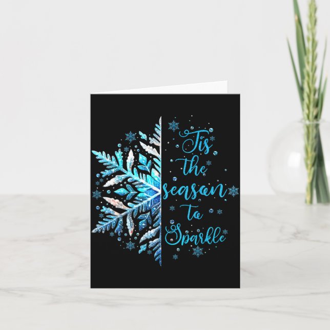 Tarjeta Xmas Snowflake Tis The Season Cozy Season Merry Ch (Anverso)