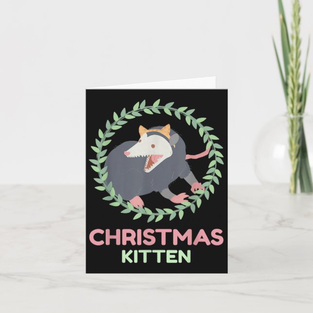 Tarjeta Xmas Ssum Kitten - Creepy Cute Pastel Goth Christm (Anverso)