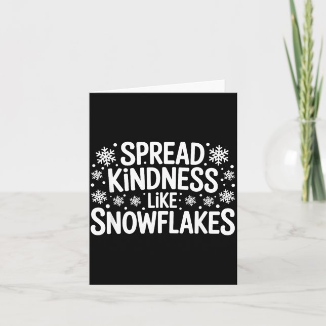 Tarjeta Xmas Themed Spread Kindness Like Snowflakes Merry  (Anverso)