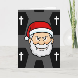 Tarjeta xmas vampire santa claus coffins