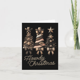 Tarjeta Xmas Western Christmas Tree Cowboy Vintage Placa C