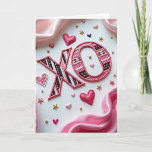 Tarjeta XO Bordada con Sinceridad