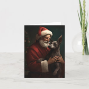 Tarjeta Xoloitzcuintli Con Navidades festivos de Santa Cla