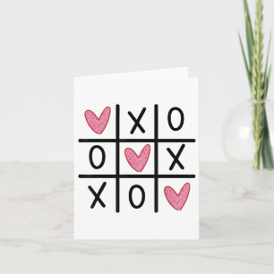 Tarjeta Xoxo Corazones San Valentín Abrazos Besos Tic-tac-
