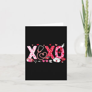 Tarjeta Xoxo Enfermera Día de San Valentín Stethoscope Val