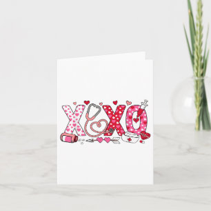 Tarjeta Xoxo Enfermera Día de San Valentín Stethoscope Val