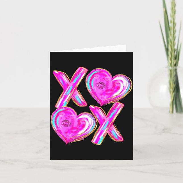Tarjeta Xoxo Hearts Valentine's Day Women Girls Vday  (Anverso)