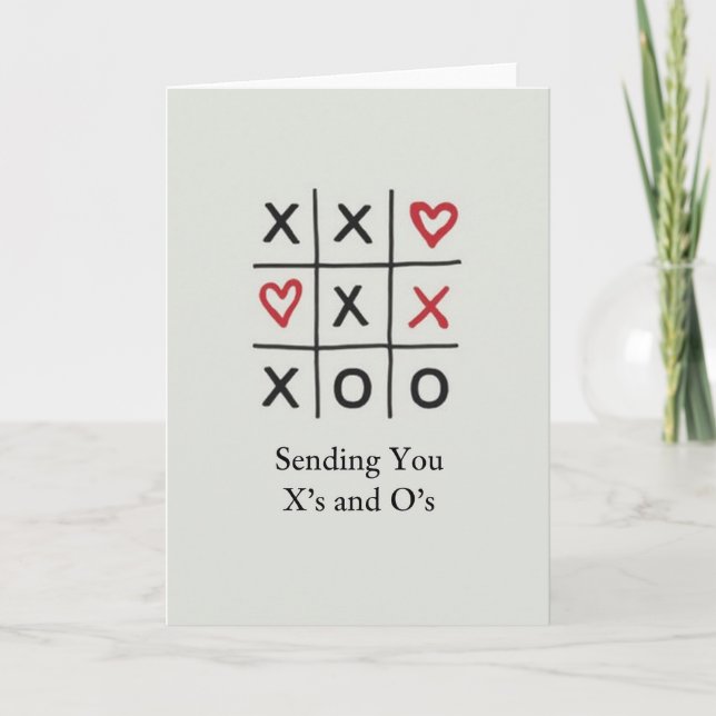 Tarjeta Xoxo Hugs Kisses Love Game Card (Anverso)