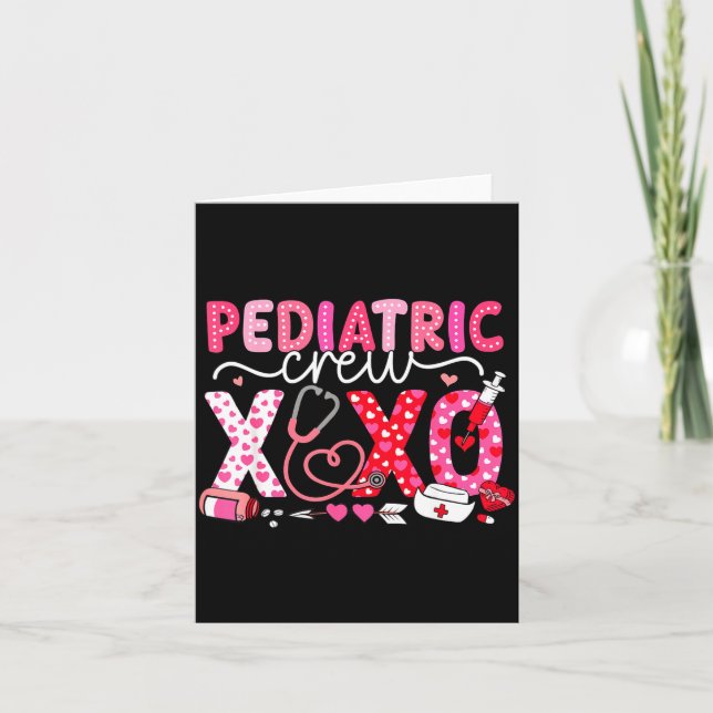 Tarjeta Xoxo Nurse Pediatric Crew Nurse Valentine Leopard  (Anverso)