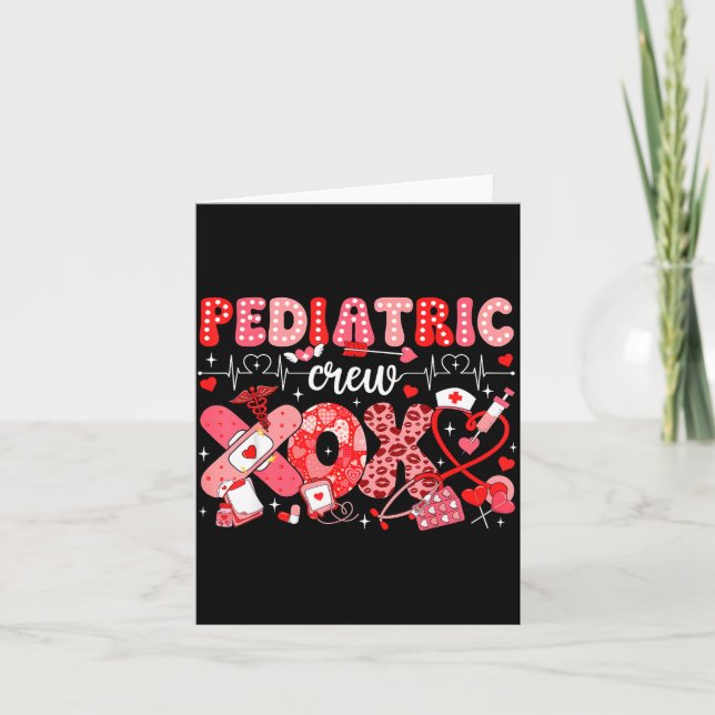 Tarjeta Xoxo Nurse Pediatric Crew Nurse Valentine Leopard  (Anverso)