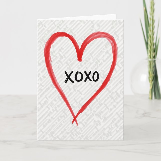 Tarjeta Xoxo Pintada con el Corazón (Anverso)