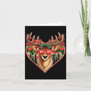 Tarjeta Xoxo San Valentín ciervo camuflaje retro caza