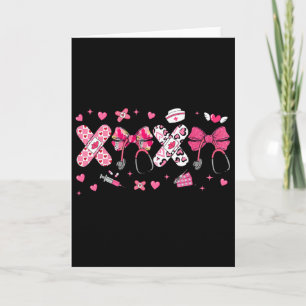 Tarjeta Xoxo San Valentín Enfermera Lazo Rosa Rn Pct Cna E