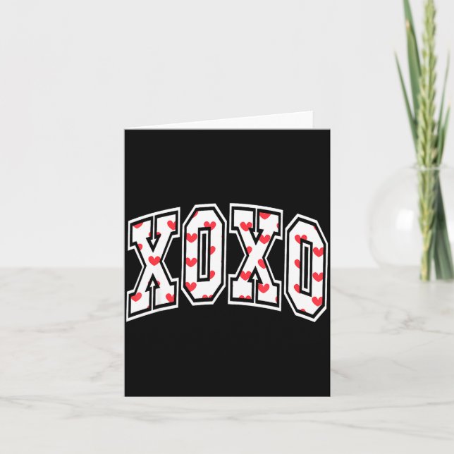Tarjeta Xoxo Valentine Heart Retro Valentine For Men Women (Anverso)