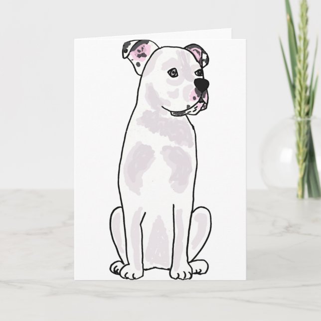 Tarjeta XX- Bulldog americano con collar trenzado (Anverso)