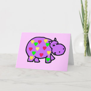 Tarjeta XX- Corazones felices de Hippo
