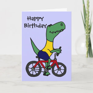 Tarjeta XX- Graciosa bicicleta T-rex Dinosaur Riding