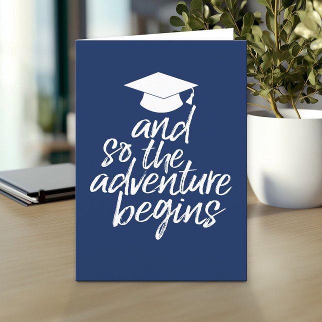 Tarjeta Y Así Comienza La Aventura - Graduación (And so the adventure begins - Custom Graduation Greeting Card)