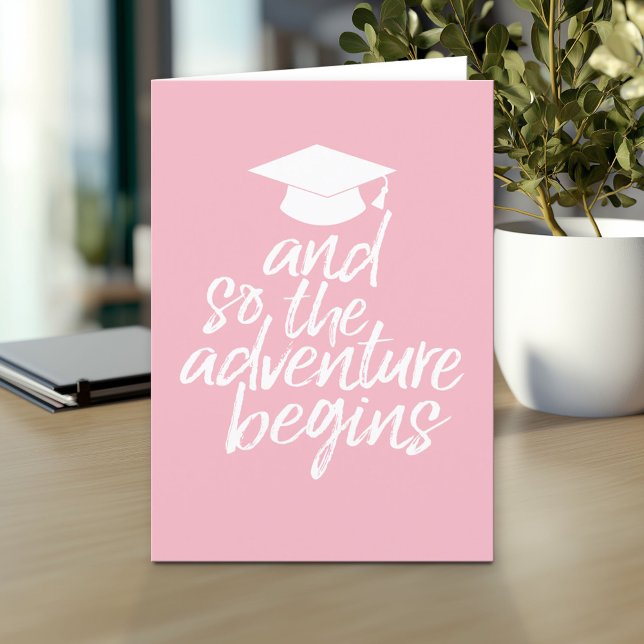 Tarjeta Y Así Comienza La Aventura - Graduación (And so the adventure begins - Custom Graduation Greeting Card)