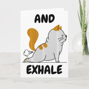 Tarjeta Y Gato De Yoga Exhalando Comfort Colors Adulto Pes