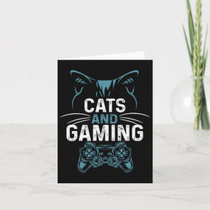 Tarjeta Y jugando gato lindo amante de los videojuegos lin