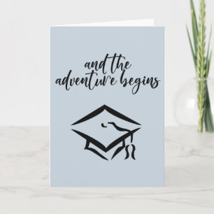 Tarjeta Y la aventura comienza la graduación moderna de la