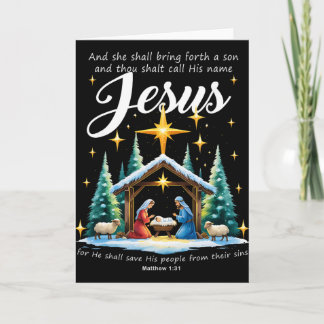 Tarjeta Y llamarás su nombre Jesús Natividad Cristo