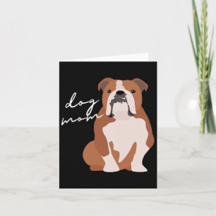 Tarjeta Y mujer madre de perro bulldog inglés blanco