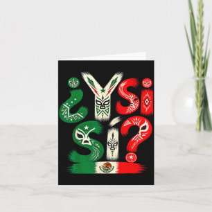 Tarjeta ¿y si sí_ bandera mexicana frase española vintage