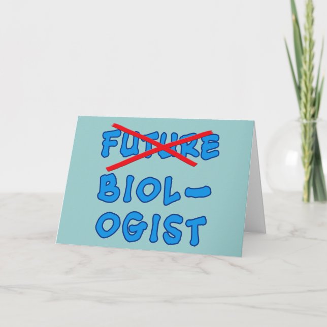Tarjeta Ya no hay diseño de graduación bióloga en el futur (Anverso)
