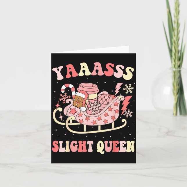 Tarjeta Yaas Sleigh Queen Sleigh Girl Matching Christmas P (Anverso)