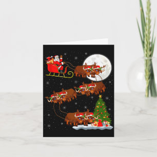 Tarjeta Yak Santa Trineo Volador Divertido Mágico Navidad