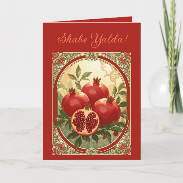 Tarjeta Yalda Pomegranate Chelle Night Fruits (Anverso)