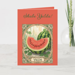 Tarjeta Yalda Watermelon Chelle Night Fruits