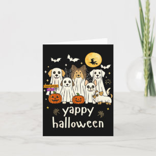 Tarjeta Yappy Halloween Perros Divertidos Fantasmas Hallow