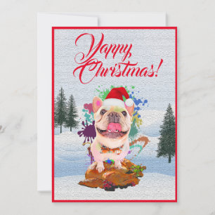 Tarjeta Yappy Xmas de Bulldog francés personalizab